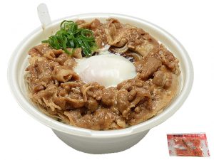 肉盛り！甘辛つゆの肉玉蕎麦　セブン