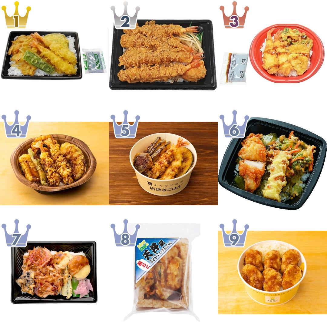 「#天丼」の「コンビニ寿司・コンビニ弁当」のランキング